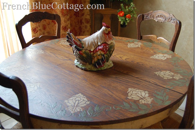 table with custom plaster design 