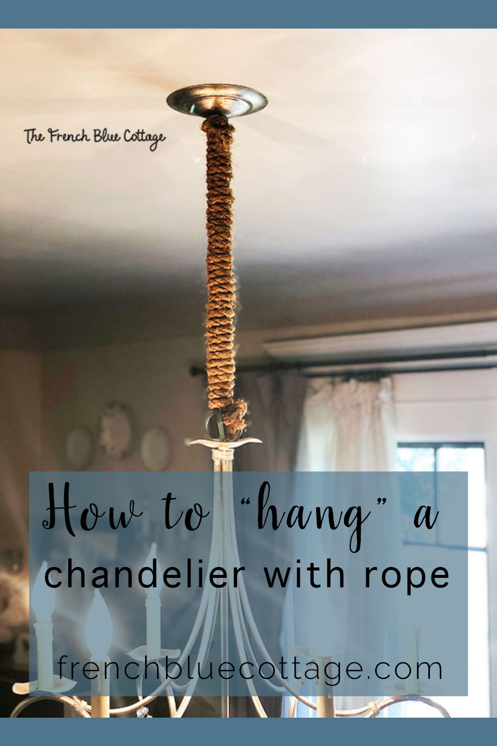 chandelier cord cover with rope