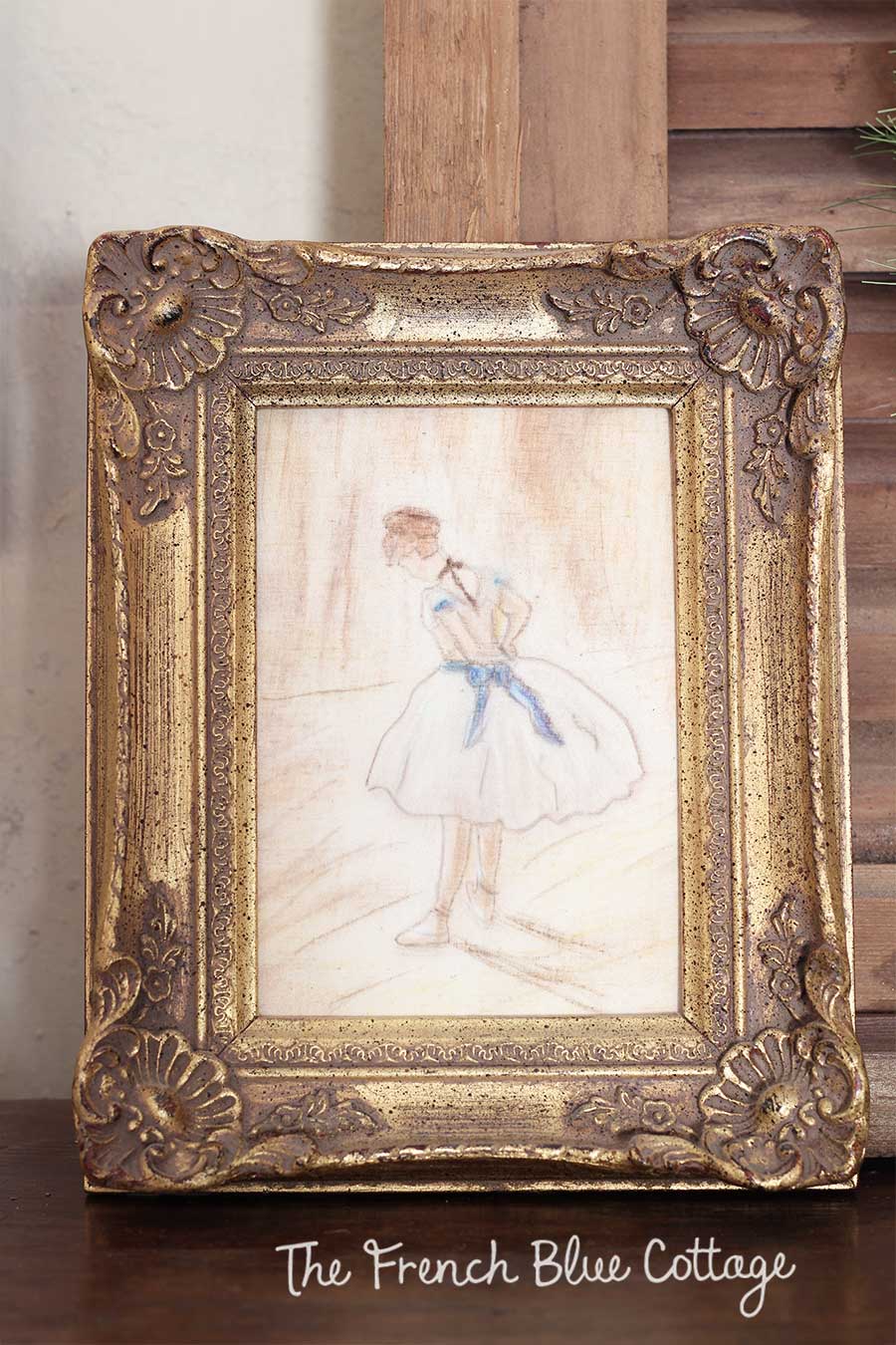 DIY chalk ballerina artwork.