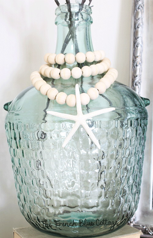 wood bead garland with removable starfish