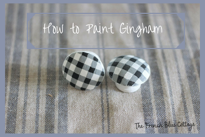 black and white handprinted gingham knobs