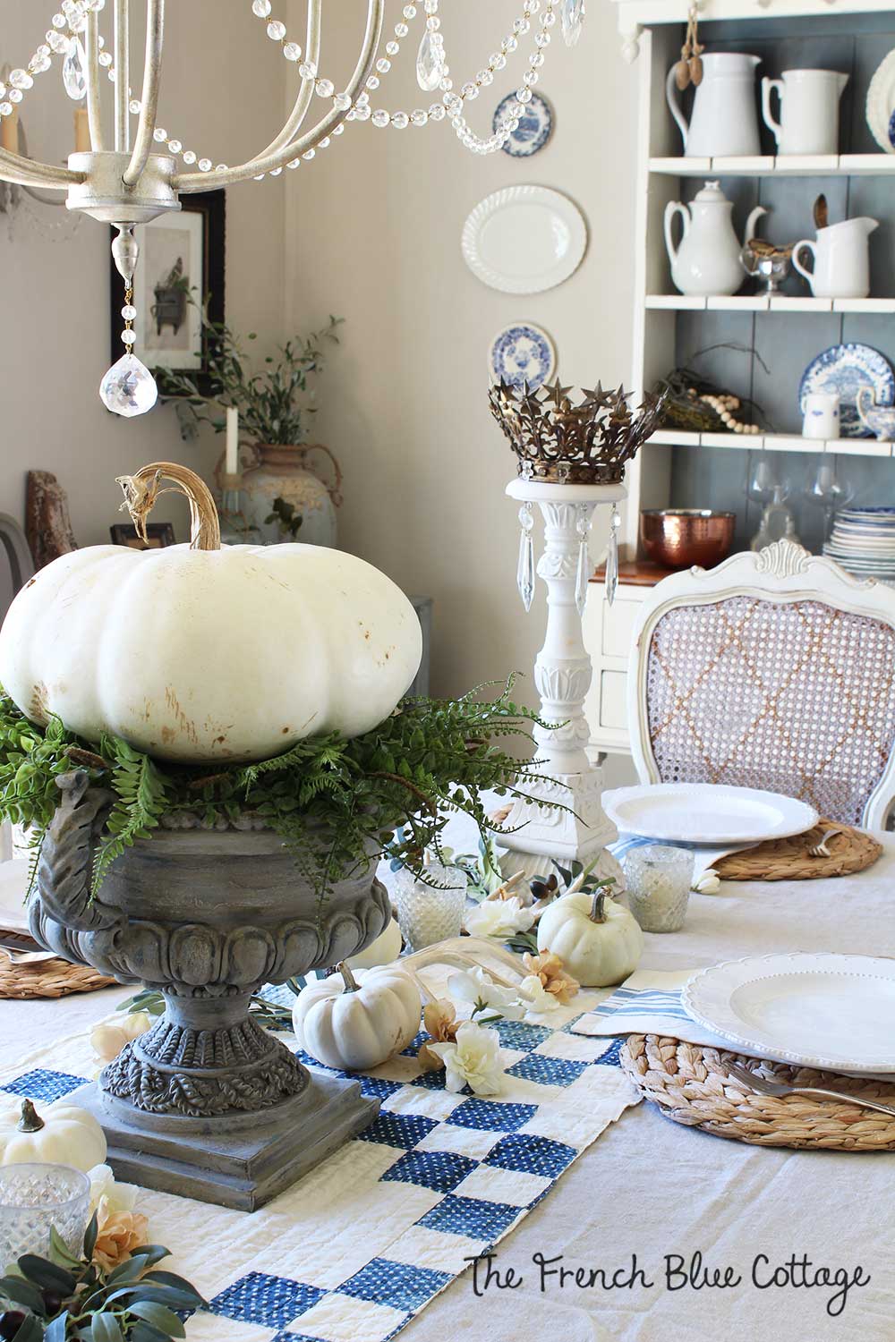 Fall Table in Cool Neutral Colors • French Blue Cottage
