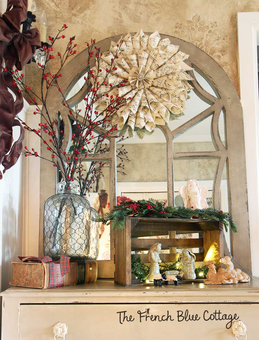 French country Christmas entry table.