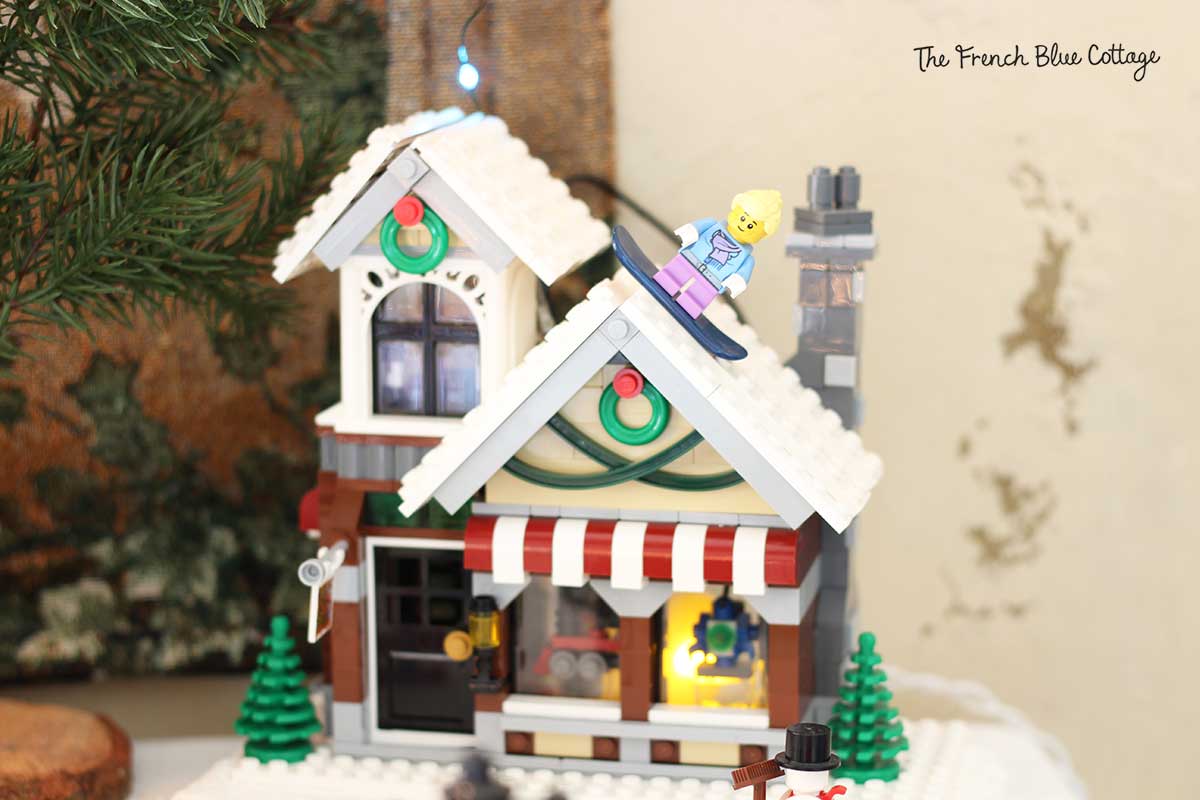 Christmas Lego village display.