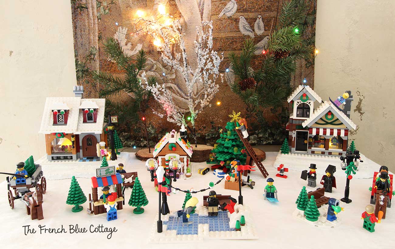 Christmas Lego village display.