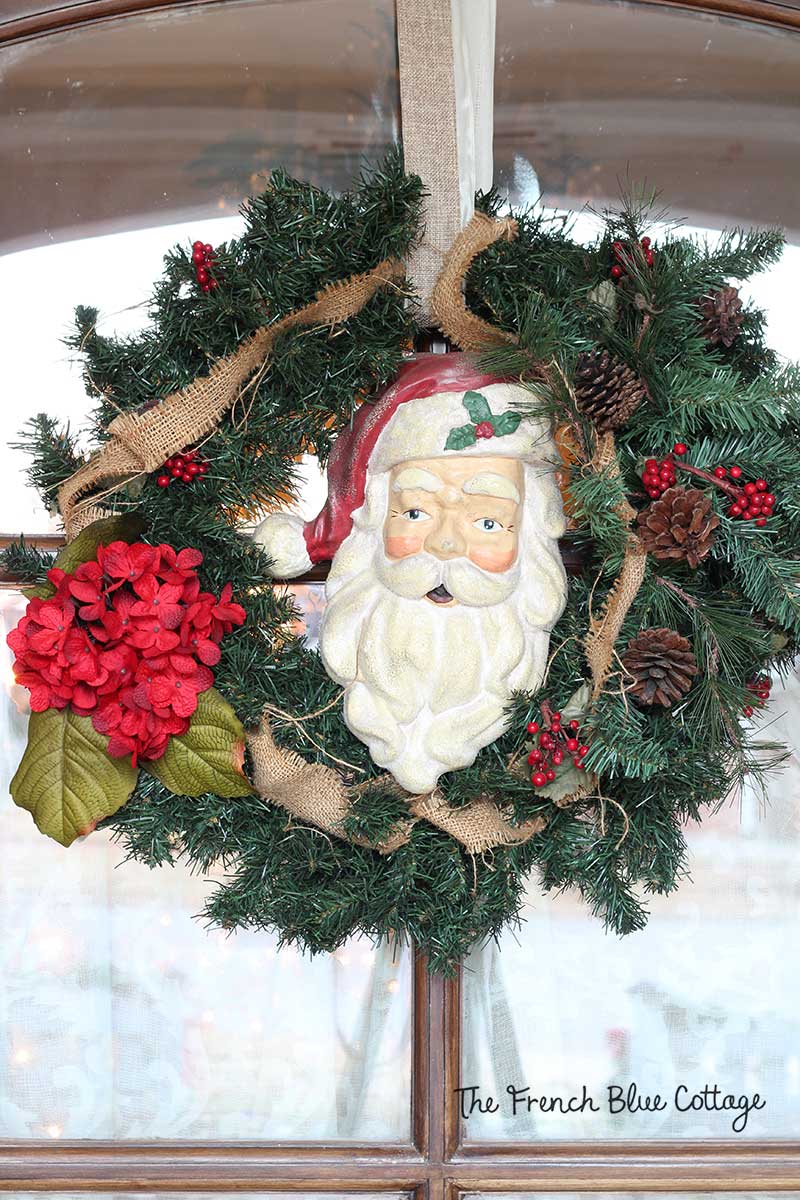 Front door Santa wreath.