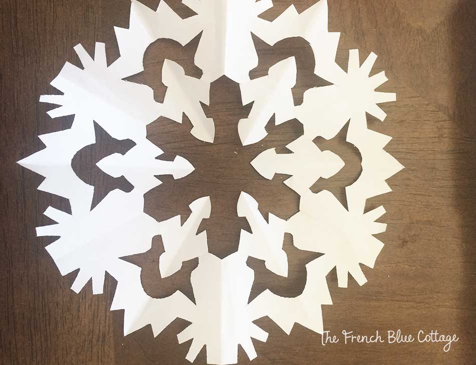 Paper snowflake from a pattern.
