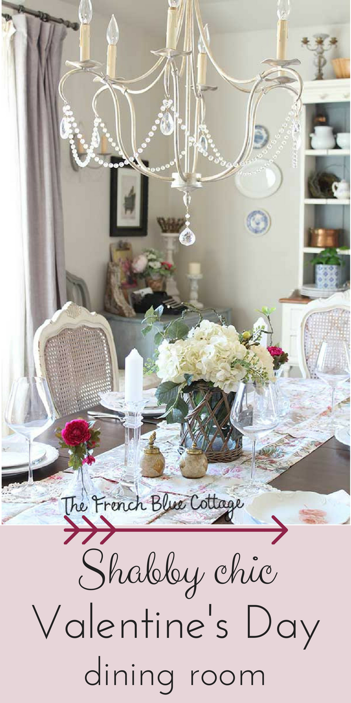 Shabby chic dining table for Pinterest Valentine's Day.