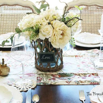 Vintage Shabby Chic Valentine’s Decor in the Dining Room