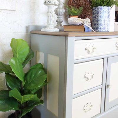 Two-toned vintage washstand makeover
