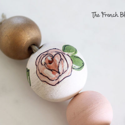 DIY Floral Wood Bead Keychain