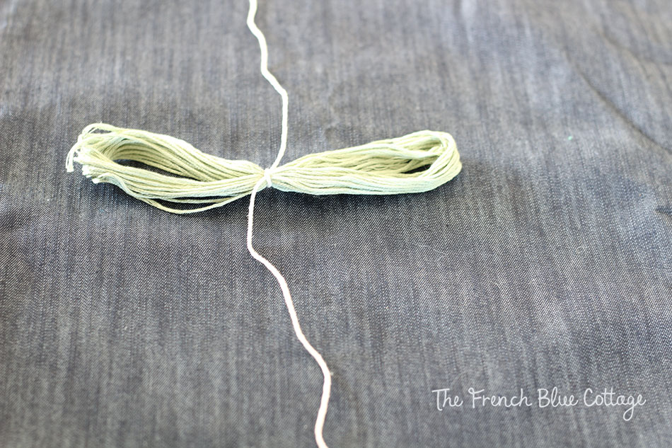 Hemp thread to tie embroidery thread tassel.