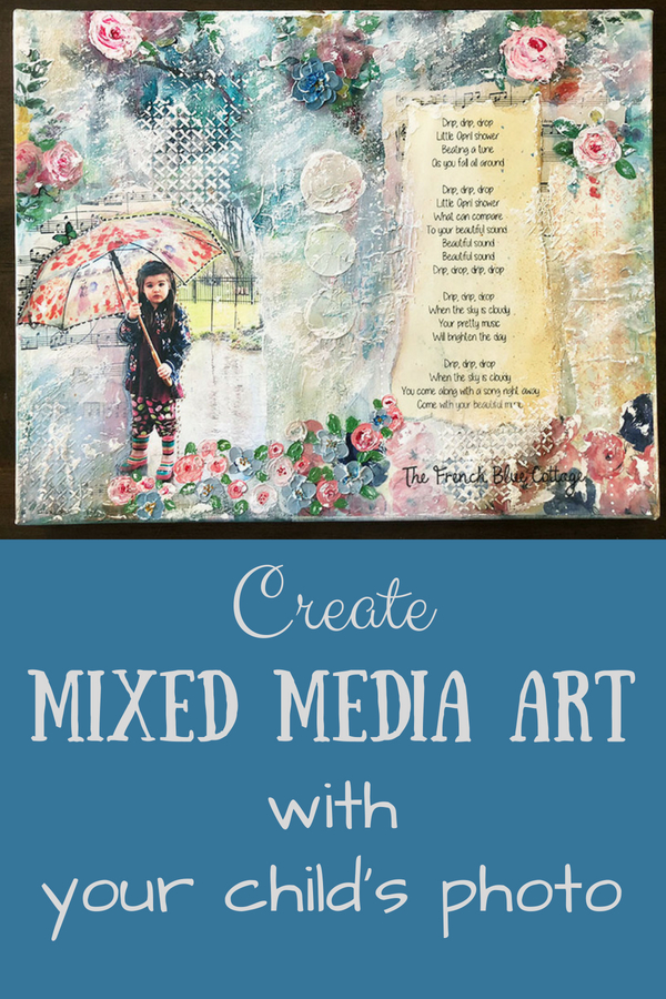 Create a mixed media art collage with a photo.