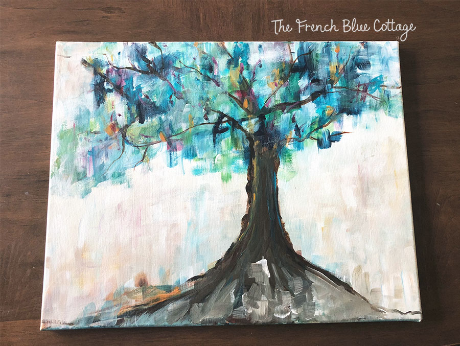 Colorful abstract tree painting