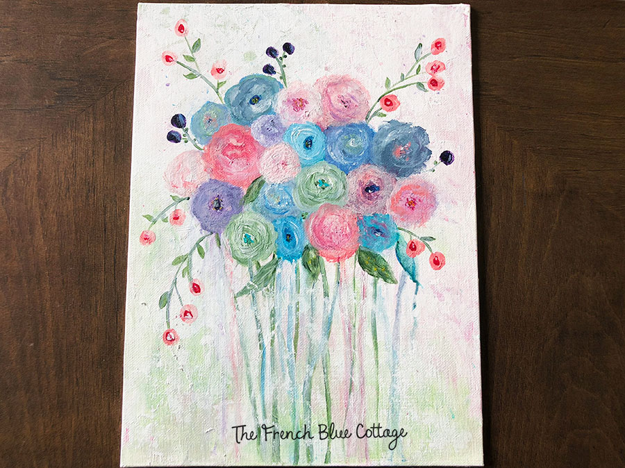 You can learn to paint these abstract flowers with a drippy look using a tutorial from a book.