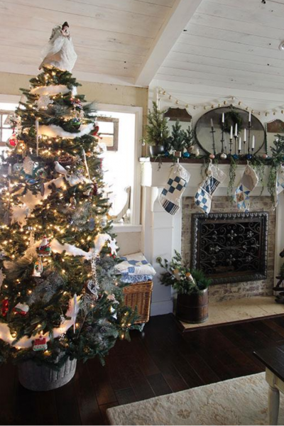 Woodland glam Christmas living room