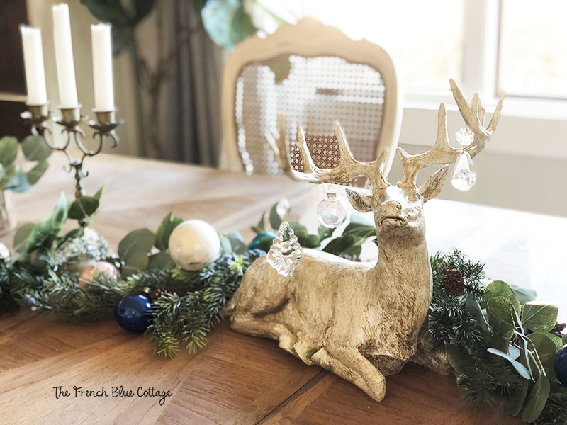 Christmas woodland glam table with deer.