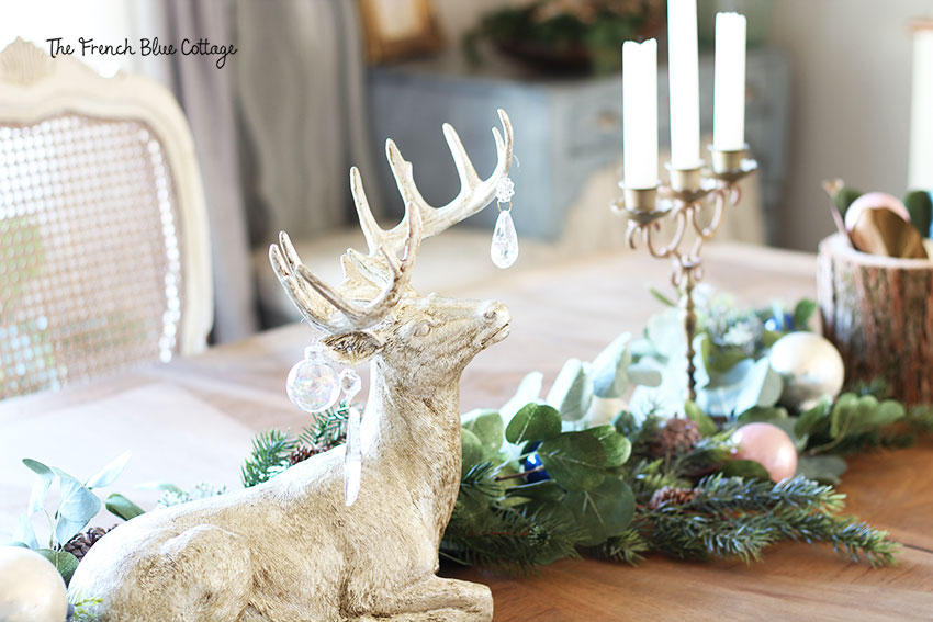 Woodland glam Christmas deer with crystals.