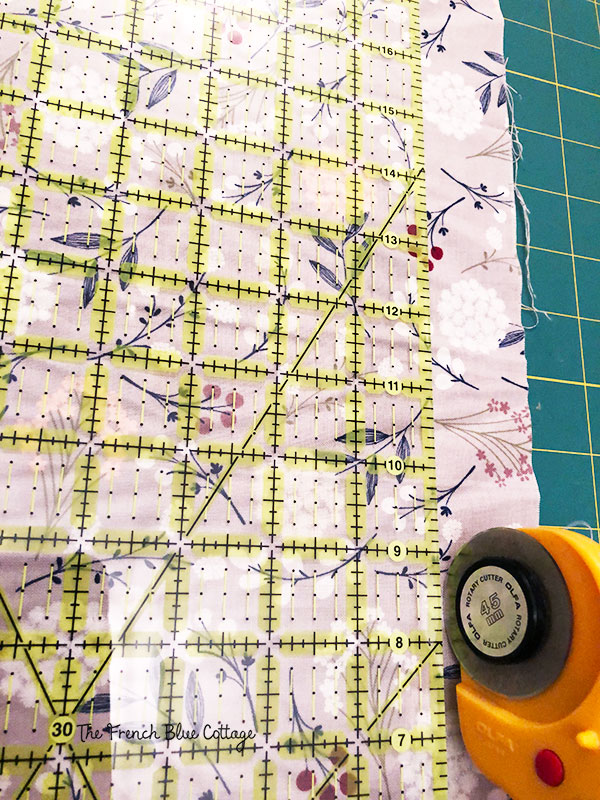 rotary cutter on fabric