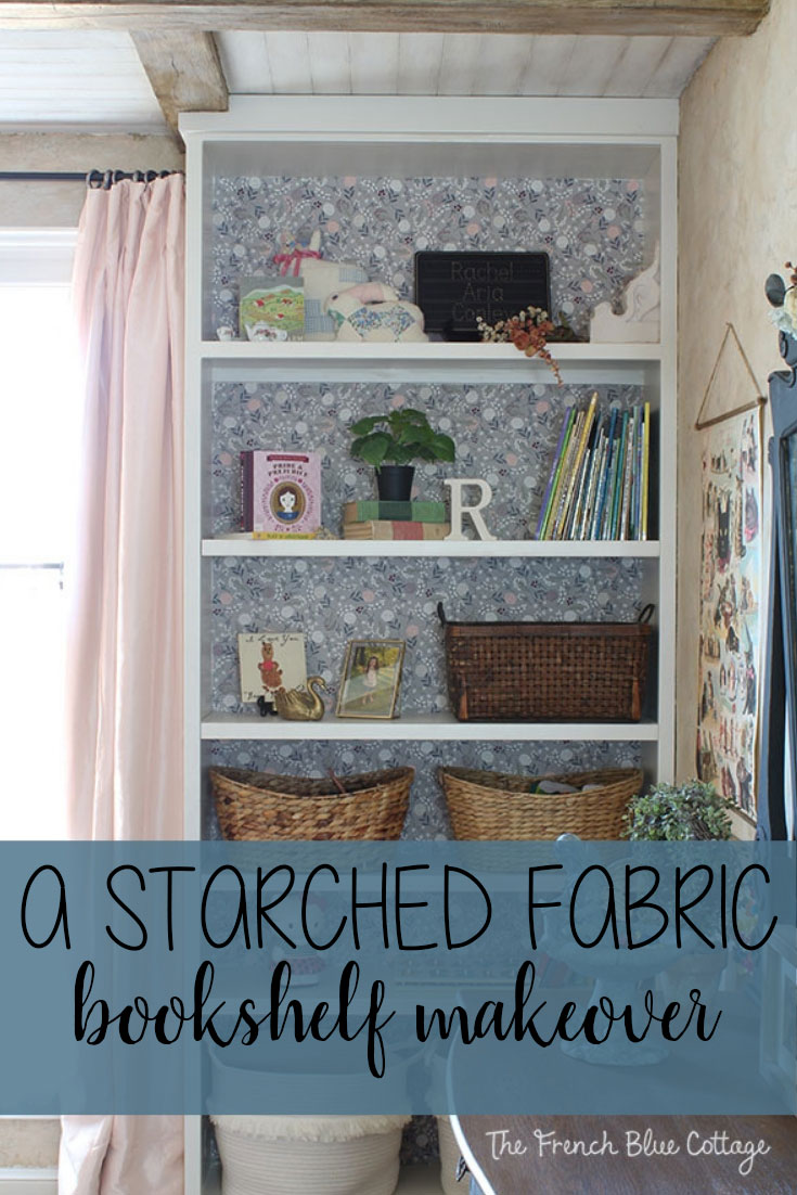 starched fabric wallpaper bookcase