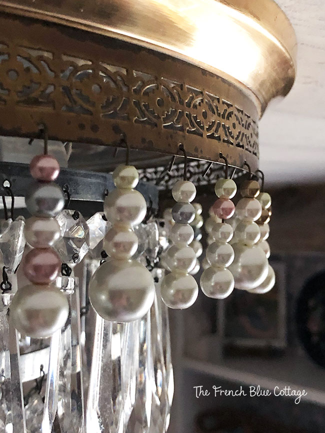 beads on chandelier