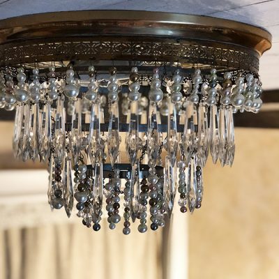 DIY Chandelier Makeover with Crystals and Beads