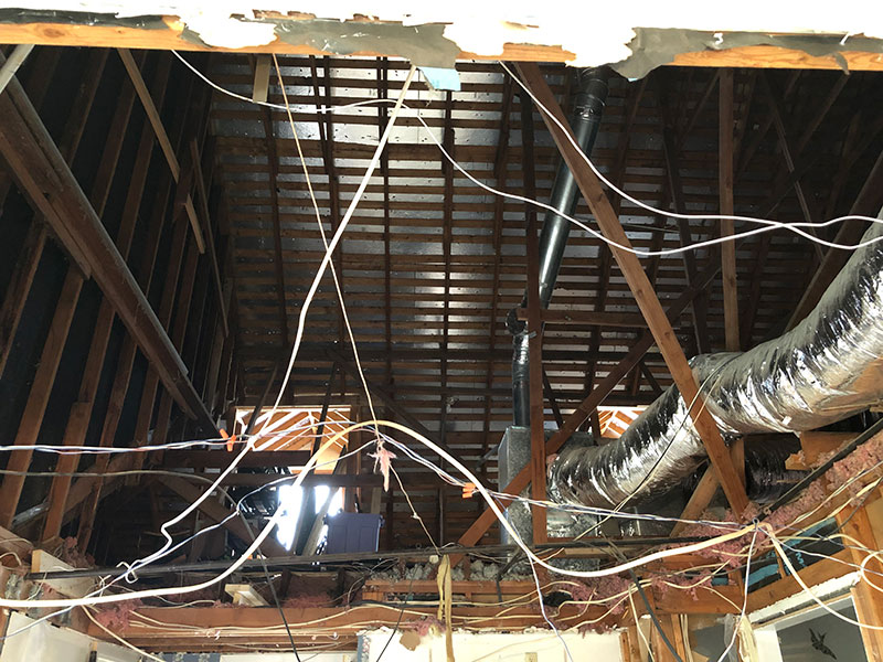 kitchen ceiling removed