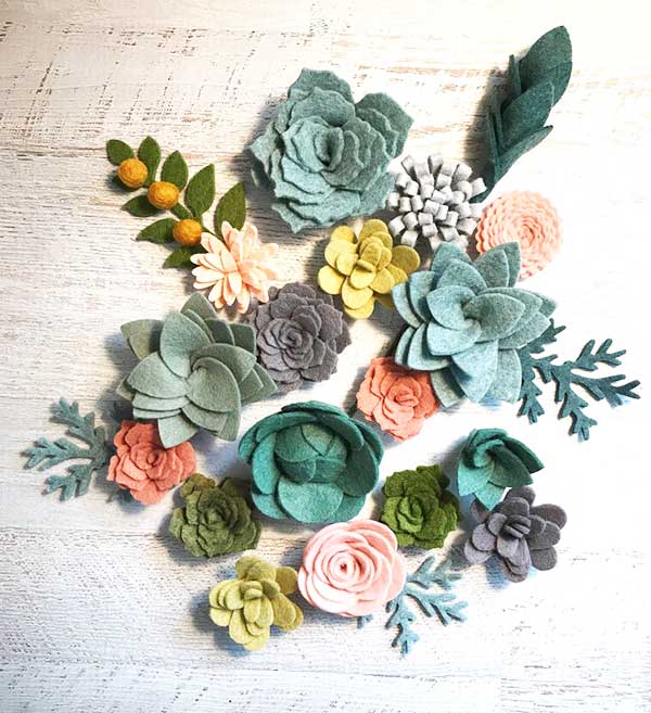 flowers made from felt