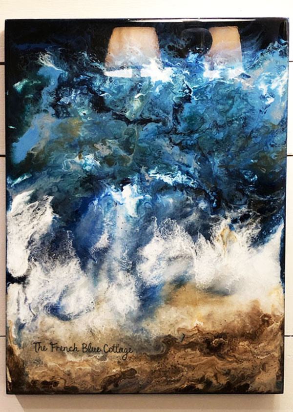 ocean inspired resin pour art