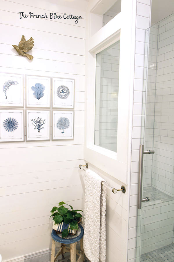 Shower Half Wall With A Window French Blue Cottage - How To Frame A Half Wall For Shower