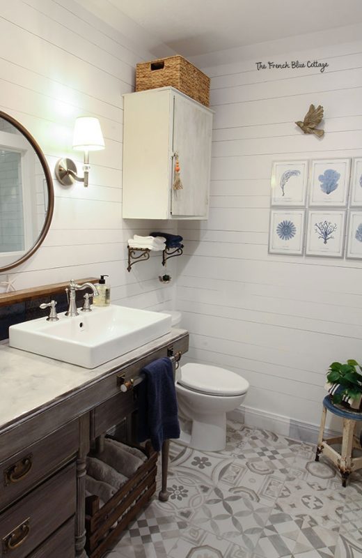 A Coastal Farmhouse Bathroom Remodel • French Blue Cottage