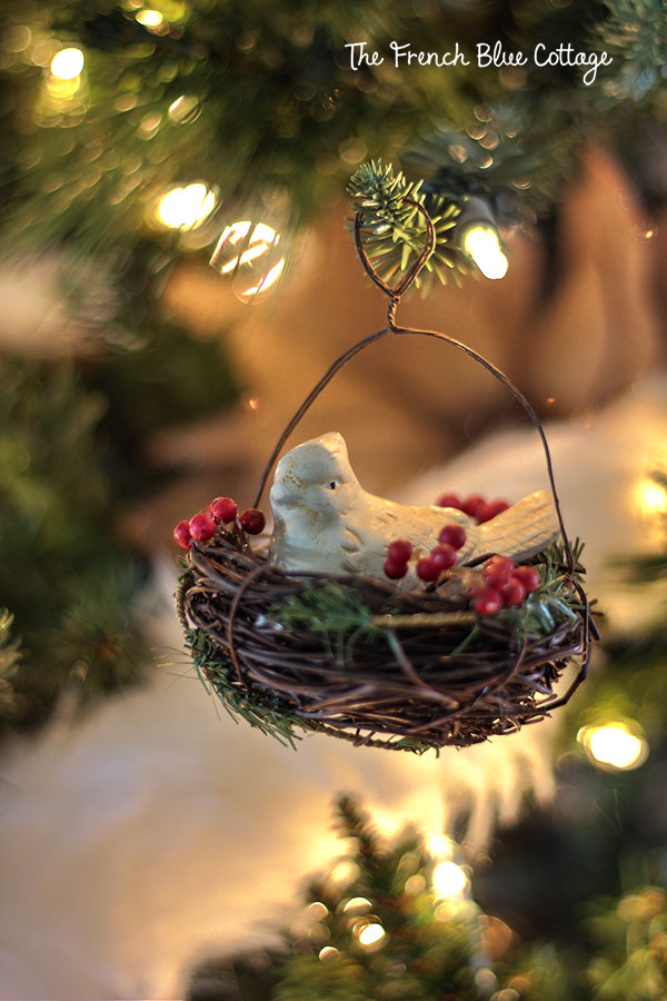 bird in a nest ornament