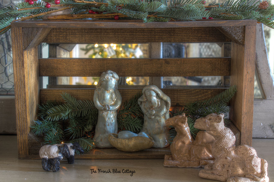 handmade by children ceramic nativity