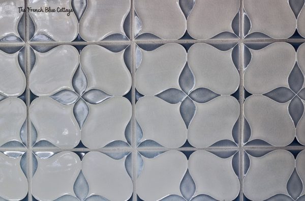 hand painted crackle tile backsplash