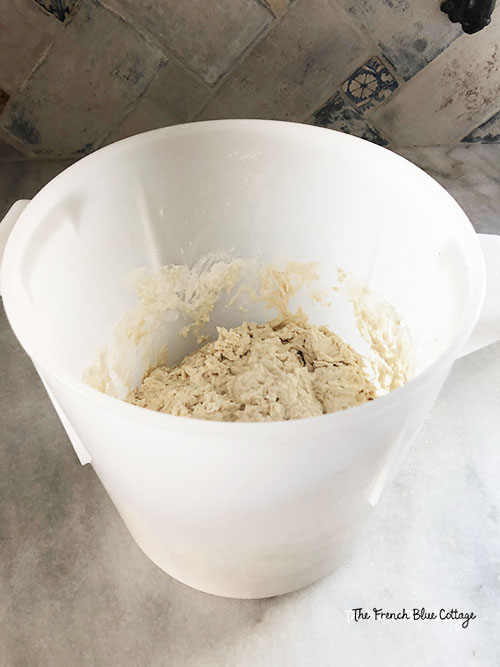 easy bread dough in a bucket