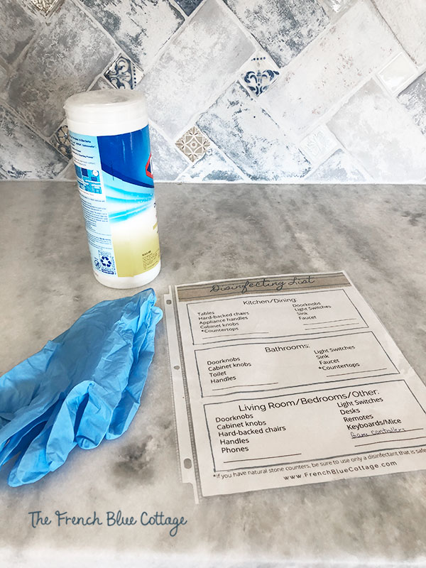 printable list for disinfecting high-touch surfaces in the home