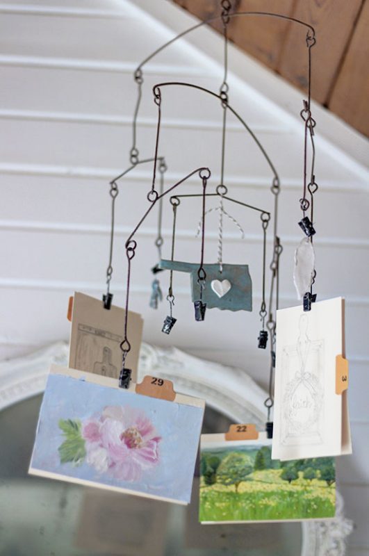 craft room makeover mobile with small pieces of art