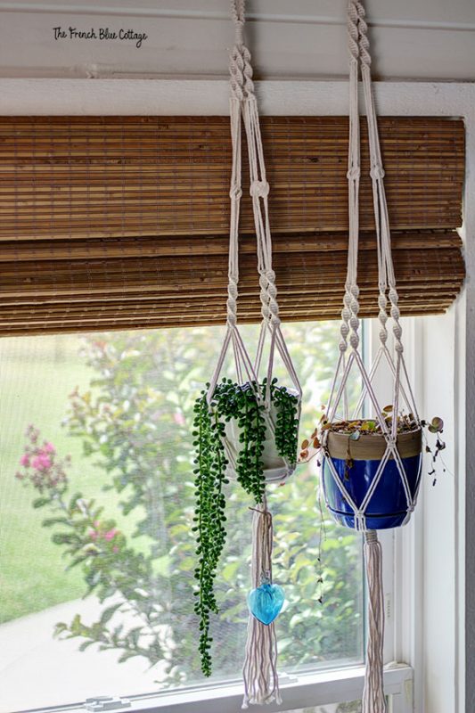 craft room makeover macrame plant hangers