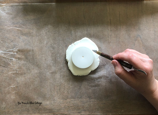 cutting circle air dry clay tags