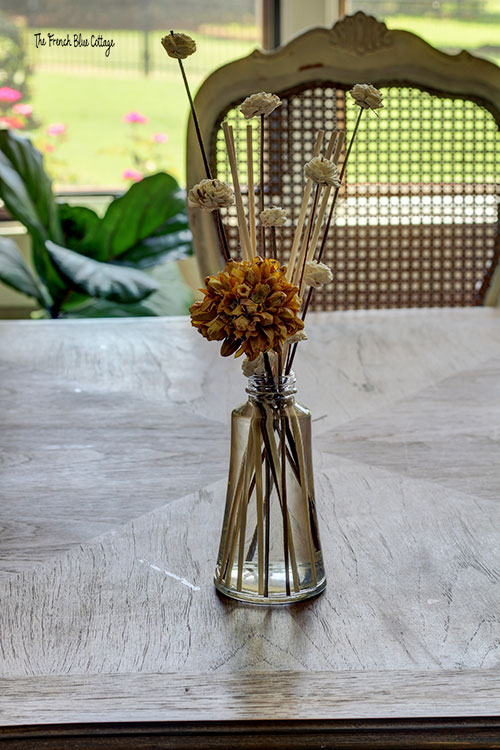 add dried flowers to reed diffuser