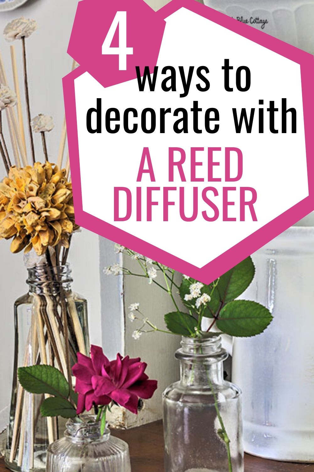 make and decorate with flower reed diffuser