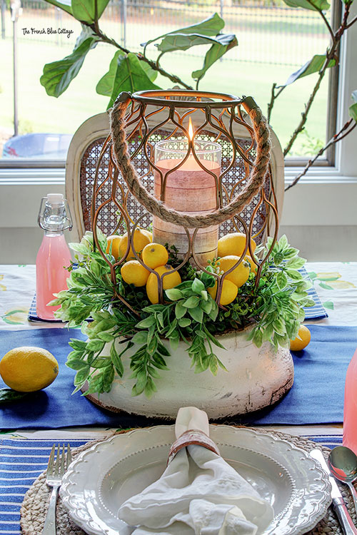 lemon tablescape centerpiece