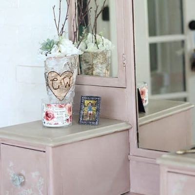 pink antique vanity