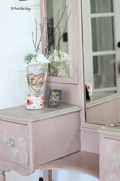 pink antique vanity