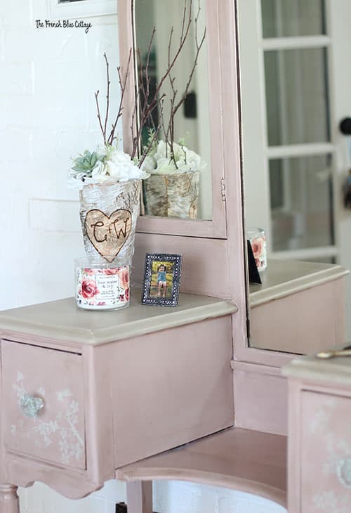 pink antique vanity