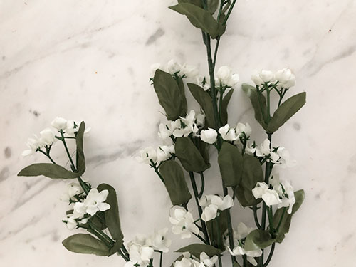 cheap, white silk flowers