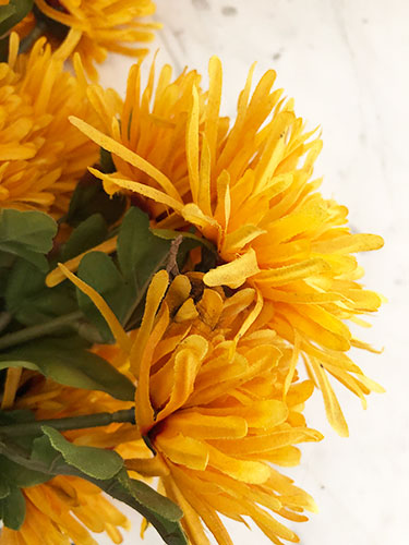 cheap, yellow silk flowers